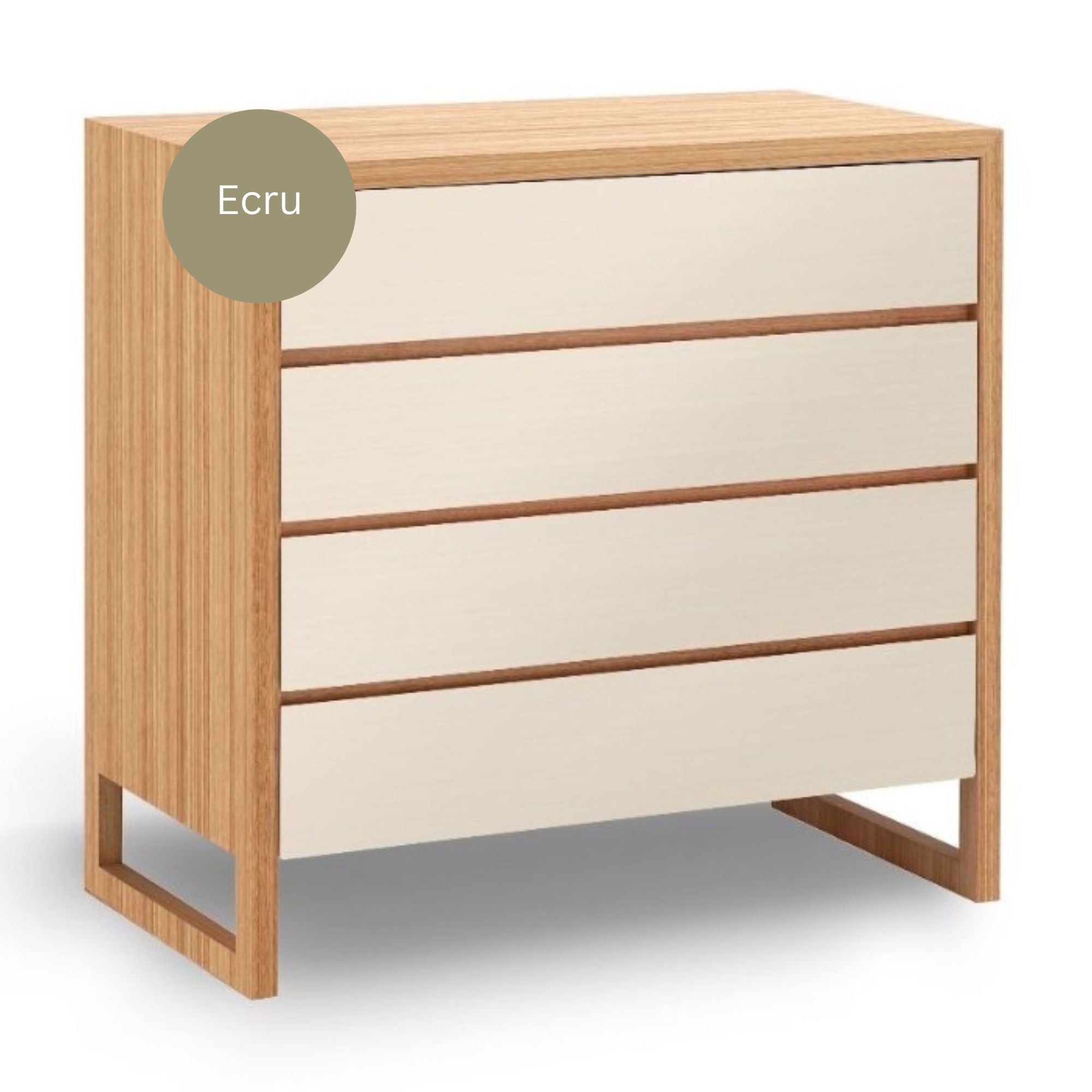Colour Box kids chest of drawer featuring our new Ecru drawers.