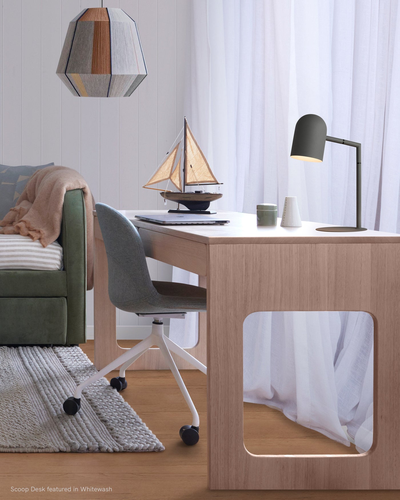 Solid Timber Kid's Desk. Carved cut out and curved drawers for a modern design.