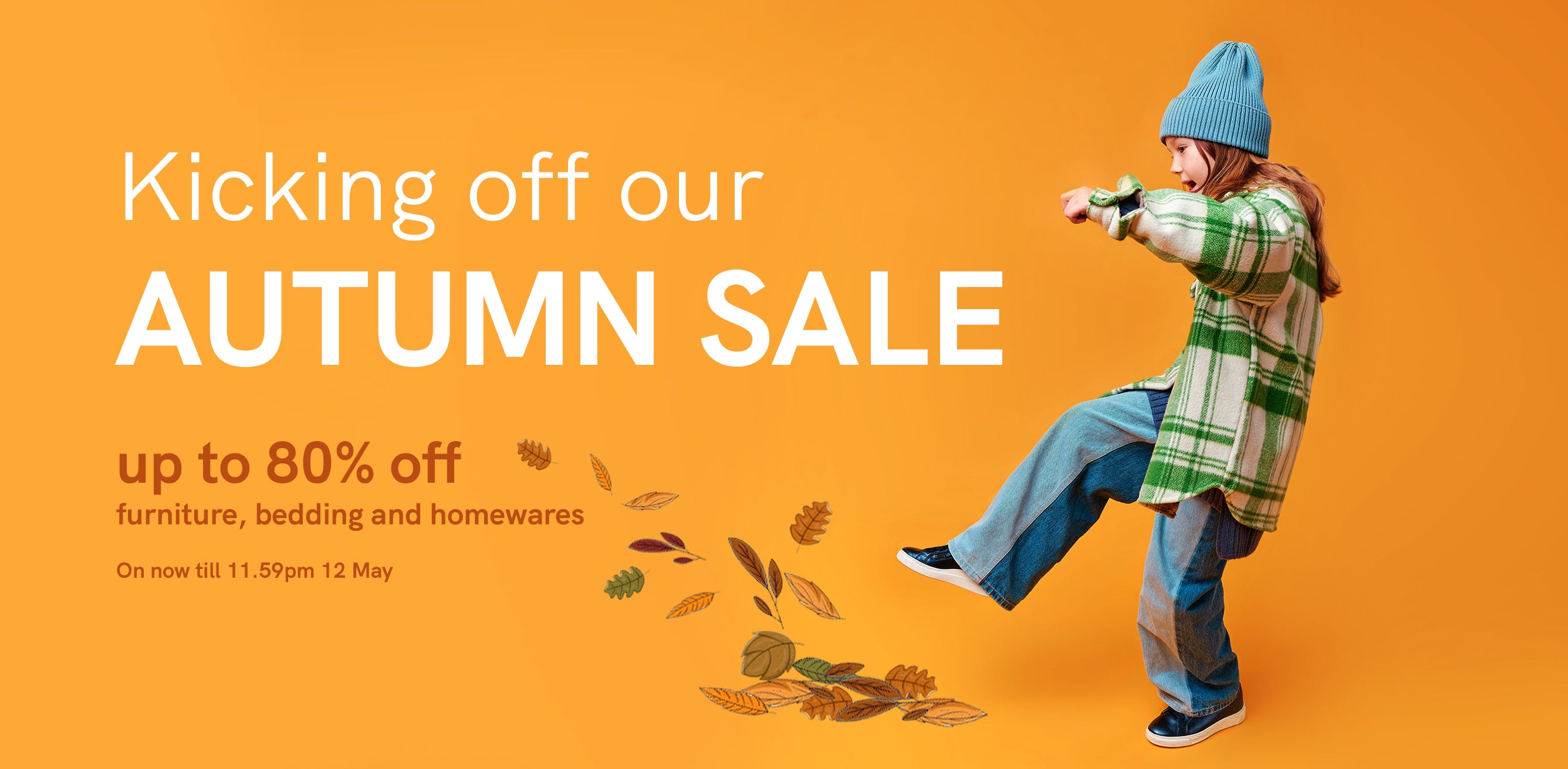 Kicking off our Autumn Sale - with up to 80% off kids lighting, bedding, furniture, artwork and more. Sale ends 12th May.