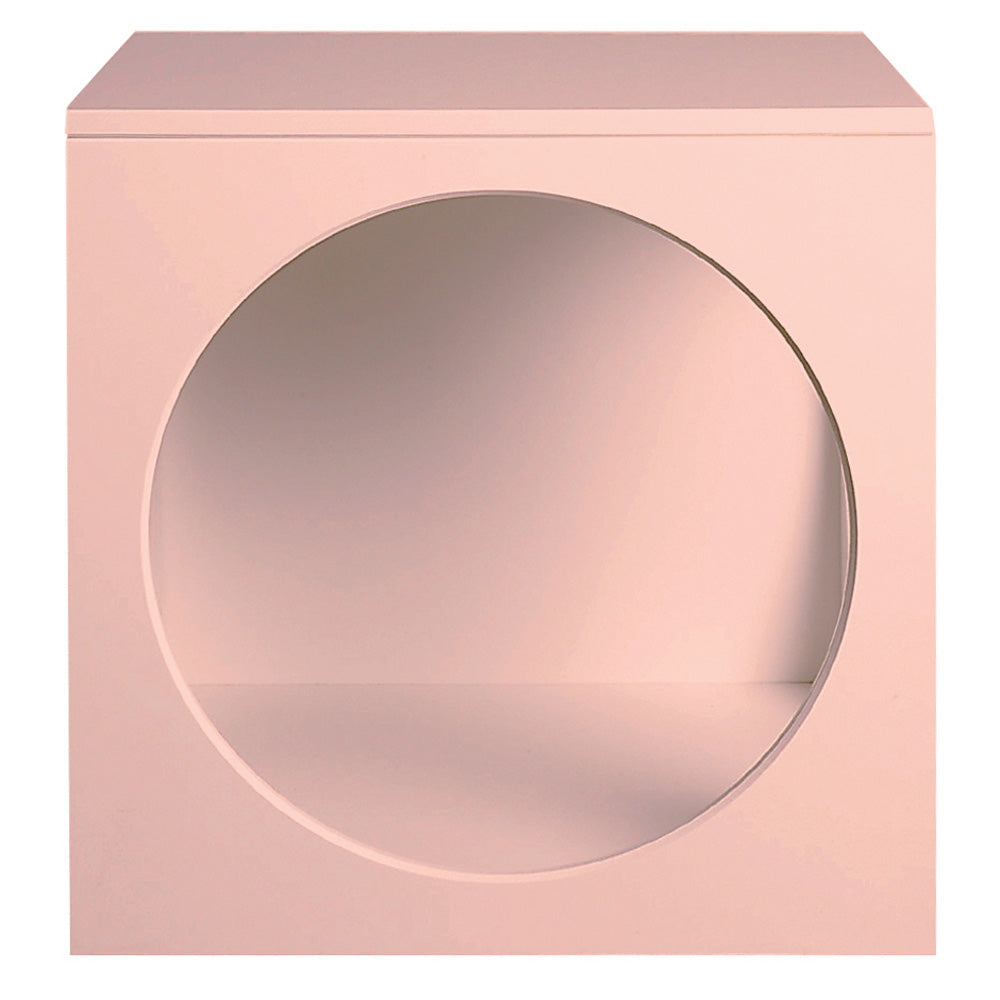 The Circle Bedside Table is a great open bedside for kids to place their lamp for night time reading. The bottom cavity is perfect for those extra blankets or hosting soft toys.  CONDITION: minor chips and scratches in the 2 pack paint finish.  COLOUR: Pink (Dulux Shy Girl)  Available NOW for immediate dispatch.