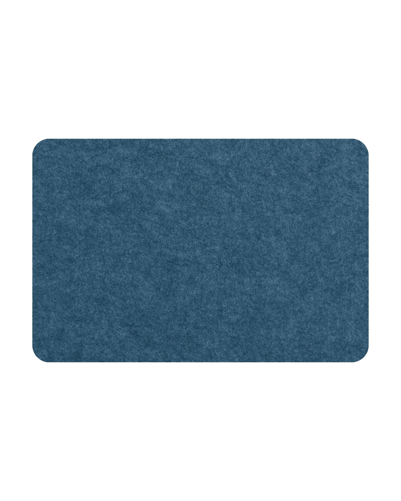 Denim Curved Rectangle Bulletin Board, a rich blue felt notice board, perfect for organizing schedules and project planning.