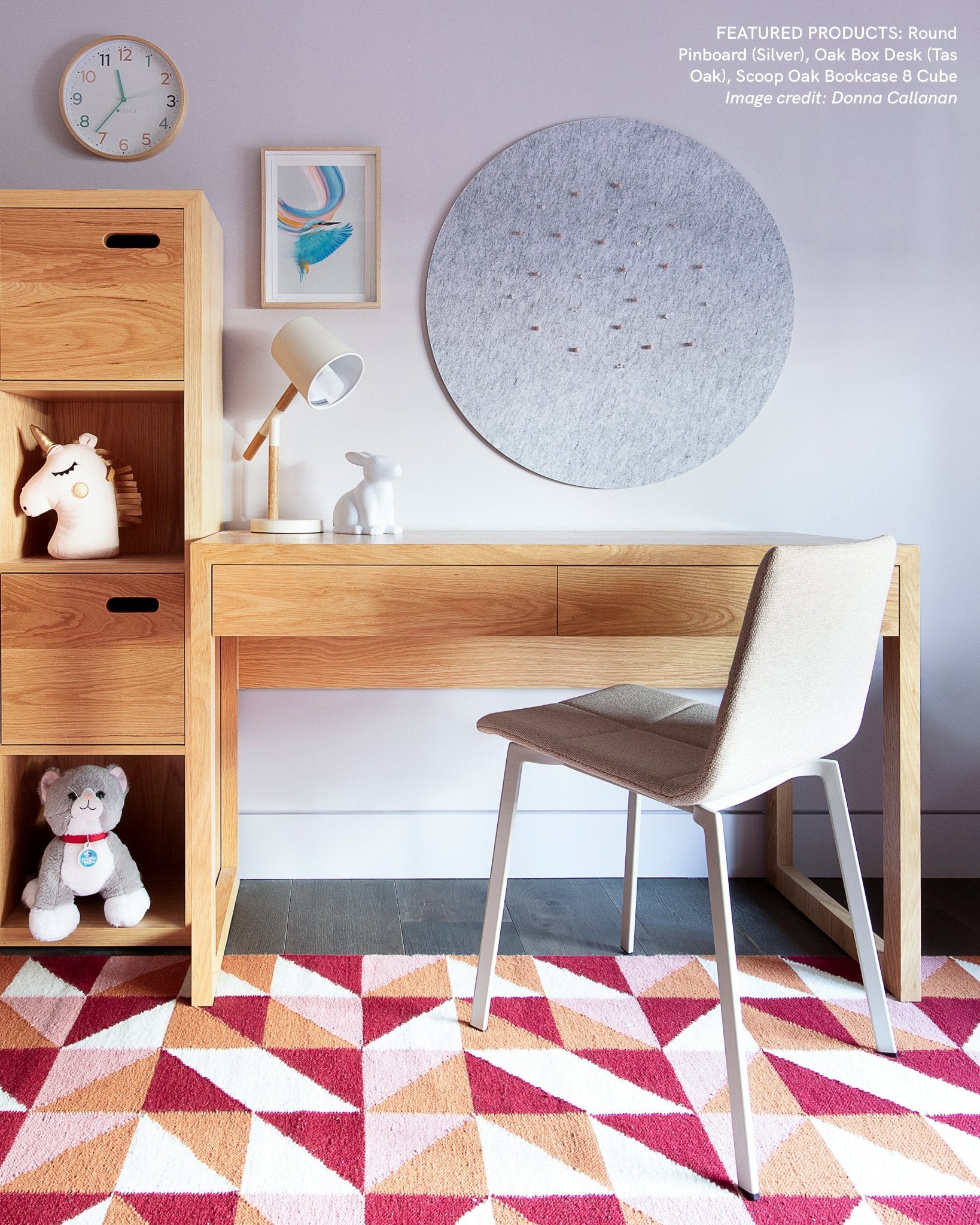 A Round Pin Board in a kids study desk setup, used for pinning important notes and inspiration.