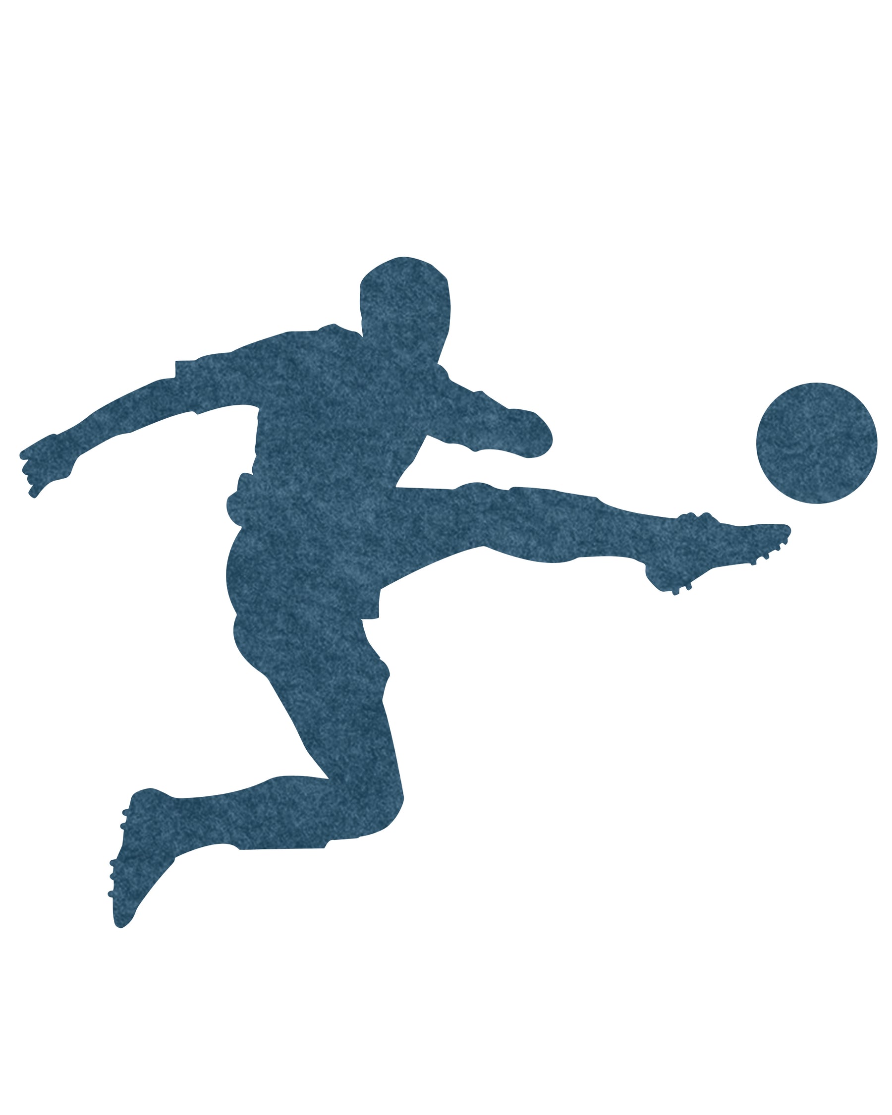 Denim Soccer Pin Board, a deep blue felt pin board adding a fun and practical touch to walls.