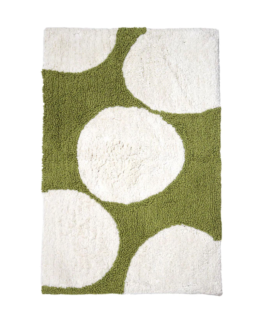 Enjoy the soft organic curves of the pebble kids bath mat. The large pebble pattern in olive and ecru will add some fun as the kids step in an out of the bath. High on absorbency, these bath mats are made from plush tufted cotton that feels delightful under your toes, and feature a latex non-slip backing.
