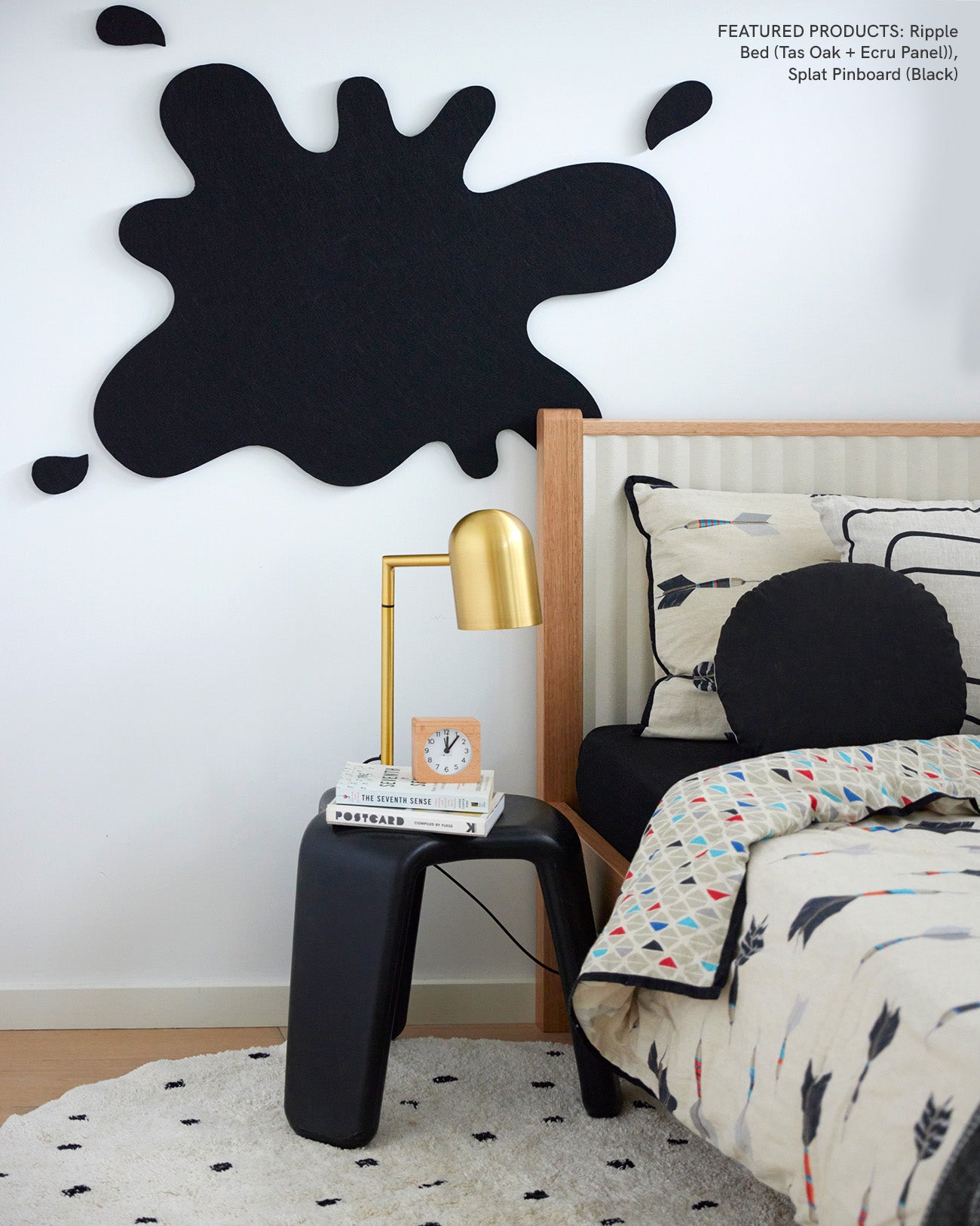 Splat Pin Board mounted in a kids room, bringing a bold and playful element to wall organization.