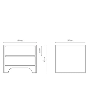 SCOOP BEDSIDE TABLE | 2 DRAWER
