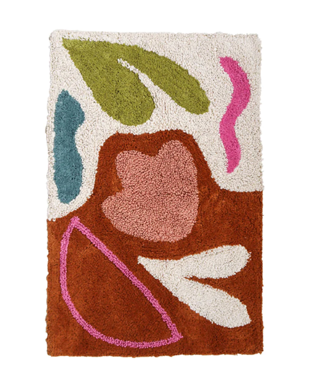The Summer Floral Bath Mat features an abstract, modern design that hints at days spent by the seaside with the family. The mix of neutral tones and saturated hues bring a playful edge to any bathroom style.