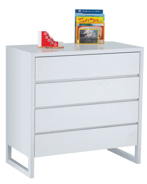 The Colour Box Chest of Drawers features concealed intricate mitred joinery with legs that flow into a continuous wrap to create classic simplicity.   CONDITION: New COLOUR: White  Available NOW for immediate delivery.  95H x 50D x 100W cm  Designed by Lilly & Lolly. Made in Australia. 10 year structural warranty.
