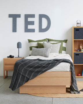 Kids love to see their names on their walls and this is the ultimate in personalisation. These bold wall letters will make a statement in any kids' room. Lilly and Lolly have created these letters in a crisp bold font in a range of gorgeous colours. With a beautiful felt like appearance, they arrive ready to install.