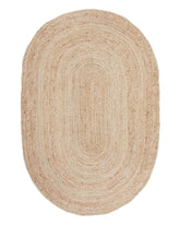 Adorn your kids' bedroom, play rooms and learning spaces with this beautiful oval shaped jute rug.   Rich in colour and texture, this collection has an array of bright, dark, and natural tones. Hand braided jute creates organic textures and patterns through these rugs.  Skilfully hand braided in India using the highest quality, eco-friendly jute, creating an organic, stylish piece for your kids' rooms.    Small 220 x 150cm Large 280 x 190cm