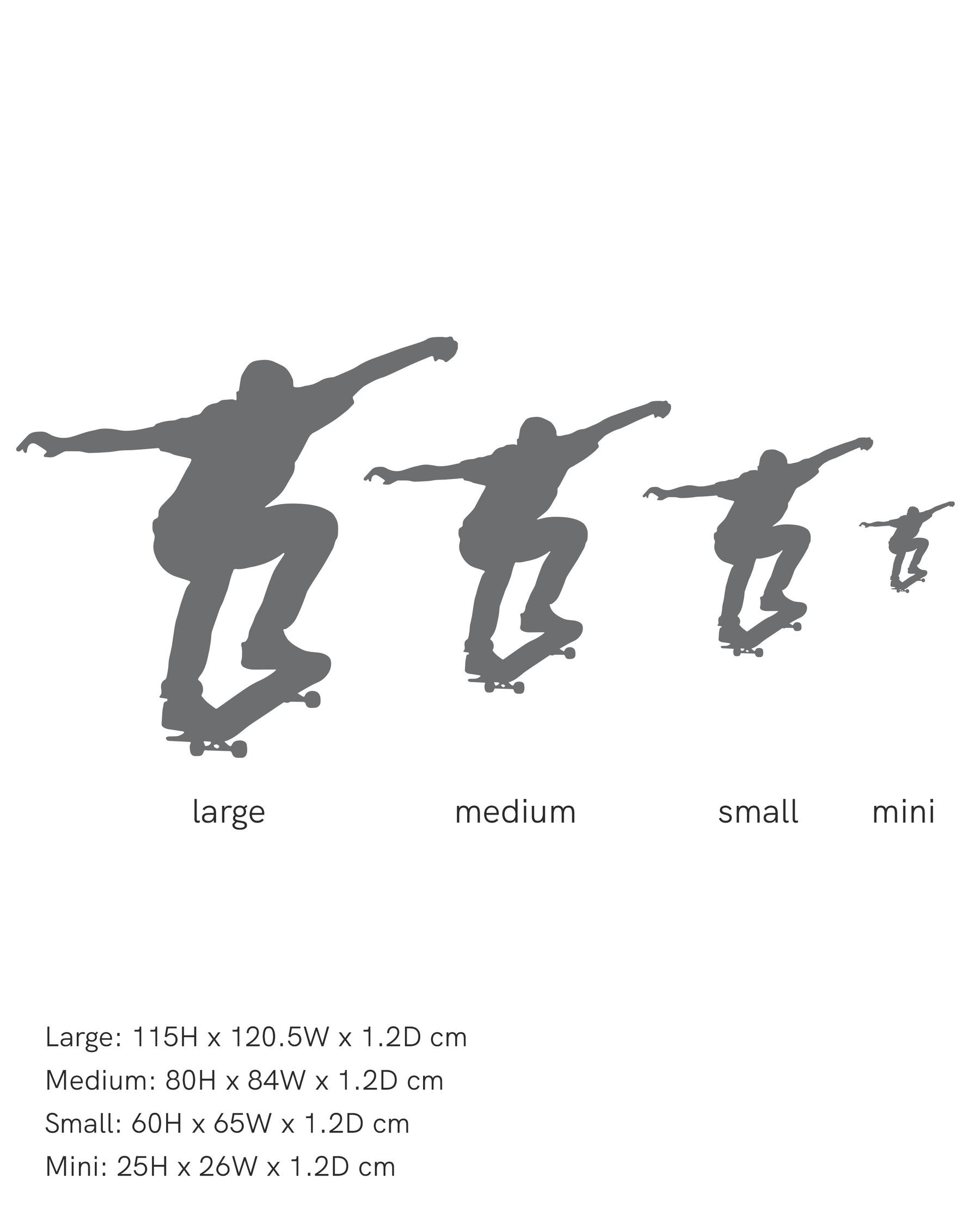 Skater Pin Board in four different sizes, showing the variety of options available for kids' bedrooms, study spaces, and play areas.
