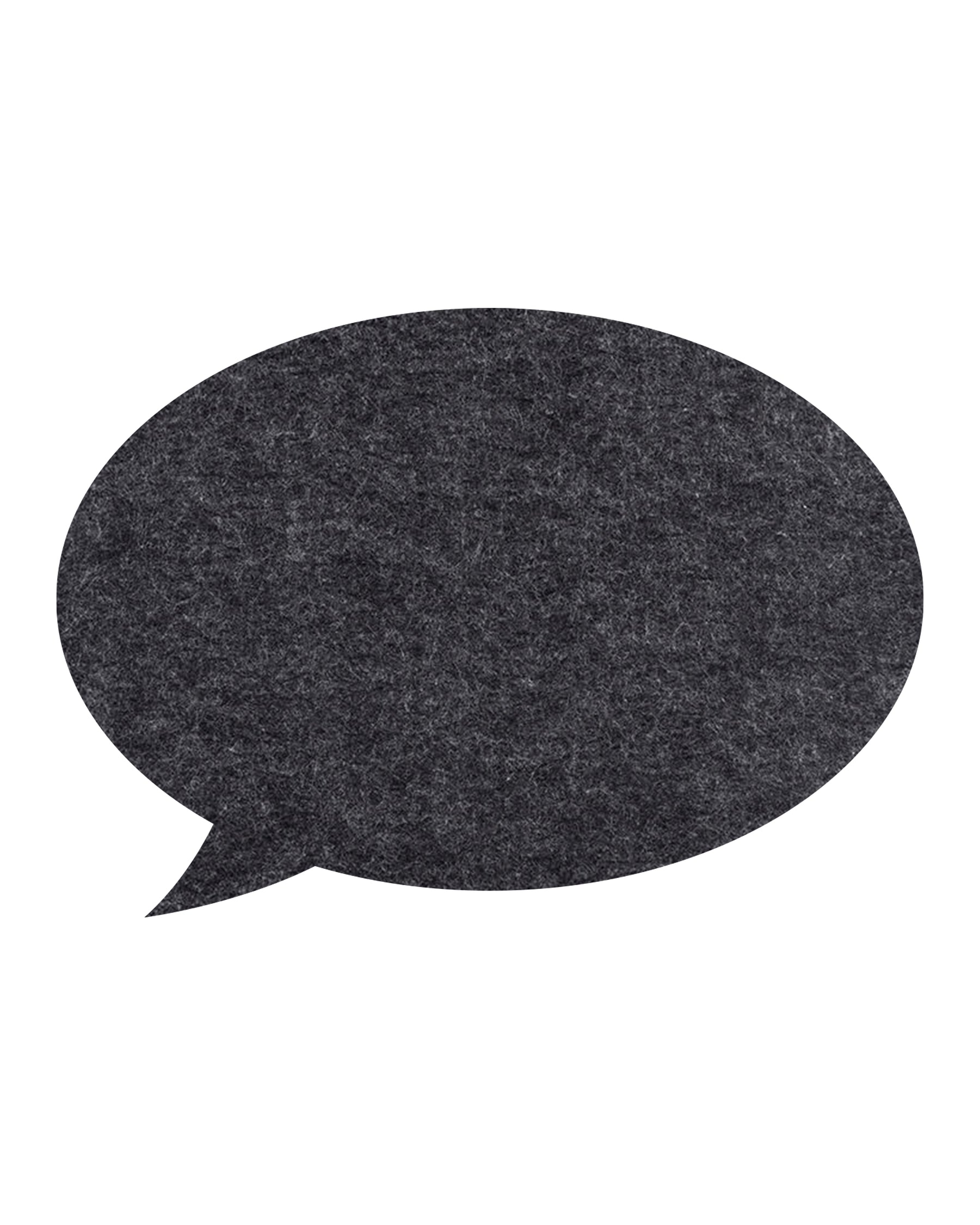 Ash Speech Bubble Pin Board, a modern grey felt board for pinning daily notes and inspirational messages.