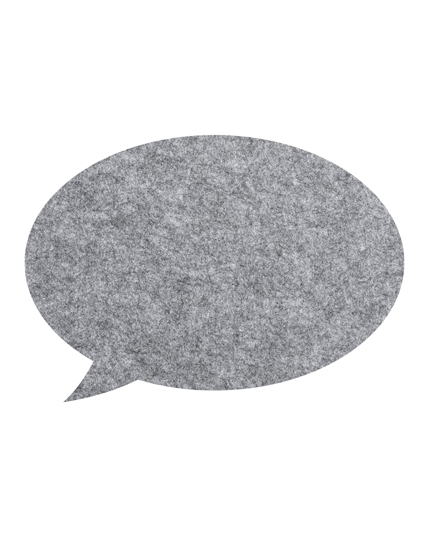 Grey Speech Bubble Pin Board, a neutral felt pin board perfect for stylish and practical wall organization.