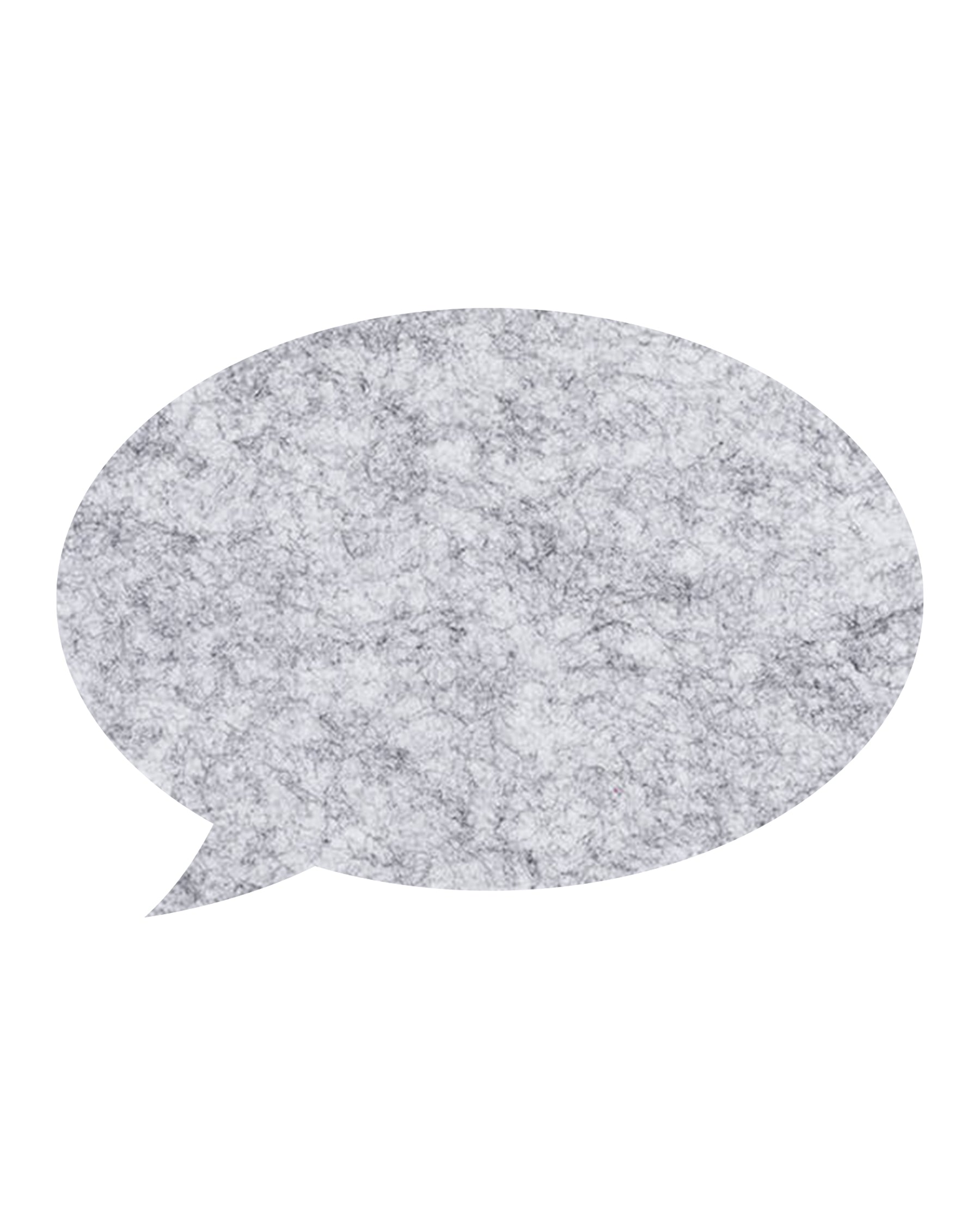 Silver Speech Bubble Pin Board, a sleek felt board adding a contemporary touch to any home, office, or study space.