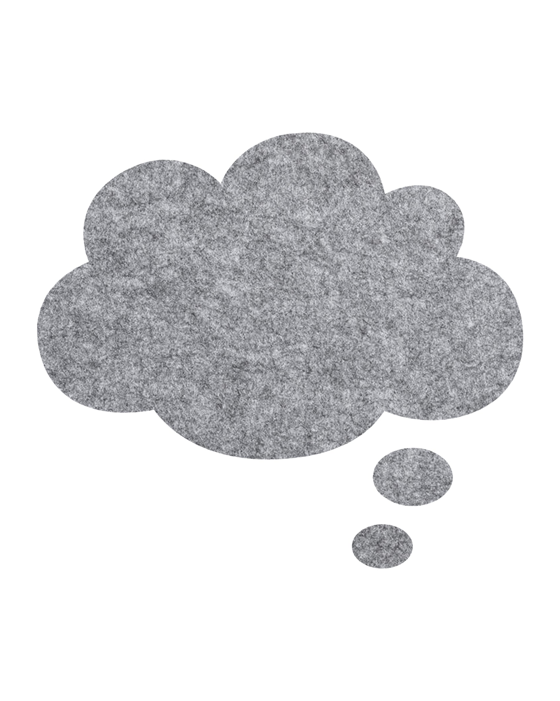 Grey Thought Bubble Pin Board with a modern felt texture, designed for home offices, bedrooms, and study areas.