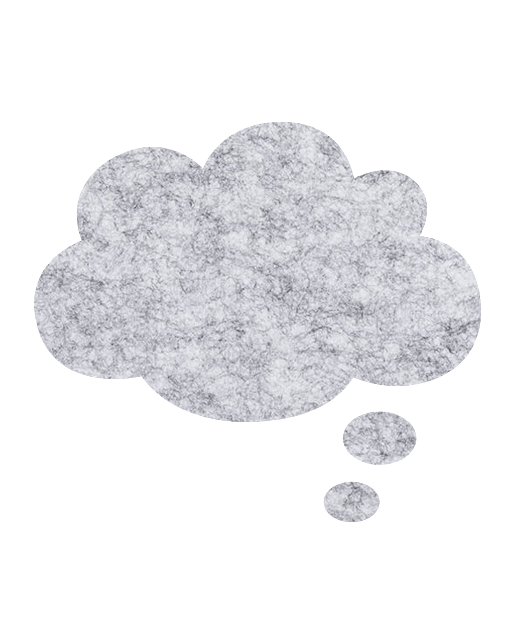 Silver Thought Bubble Pin Board with a sleek and neutral felt finish, ideal for organizing important notes and ideas.
