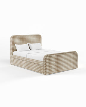 ARCHER UPHOLSTERED BED | PACTE | HOUNDSTOOTH