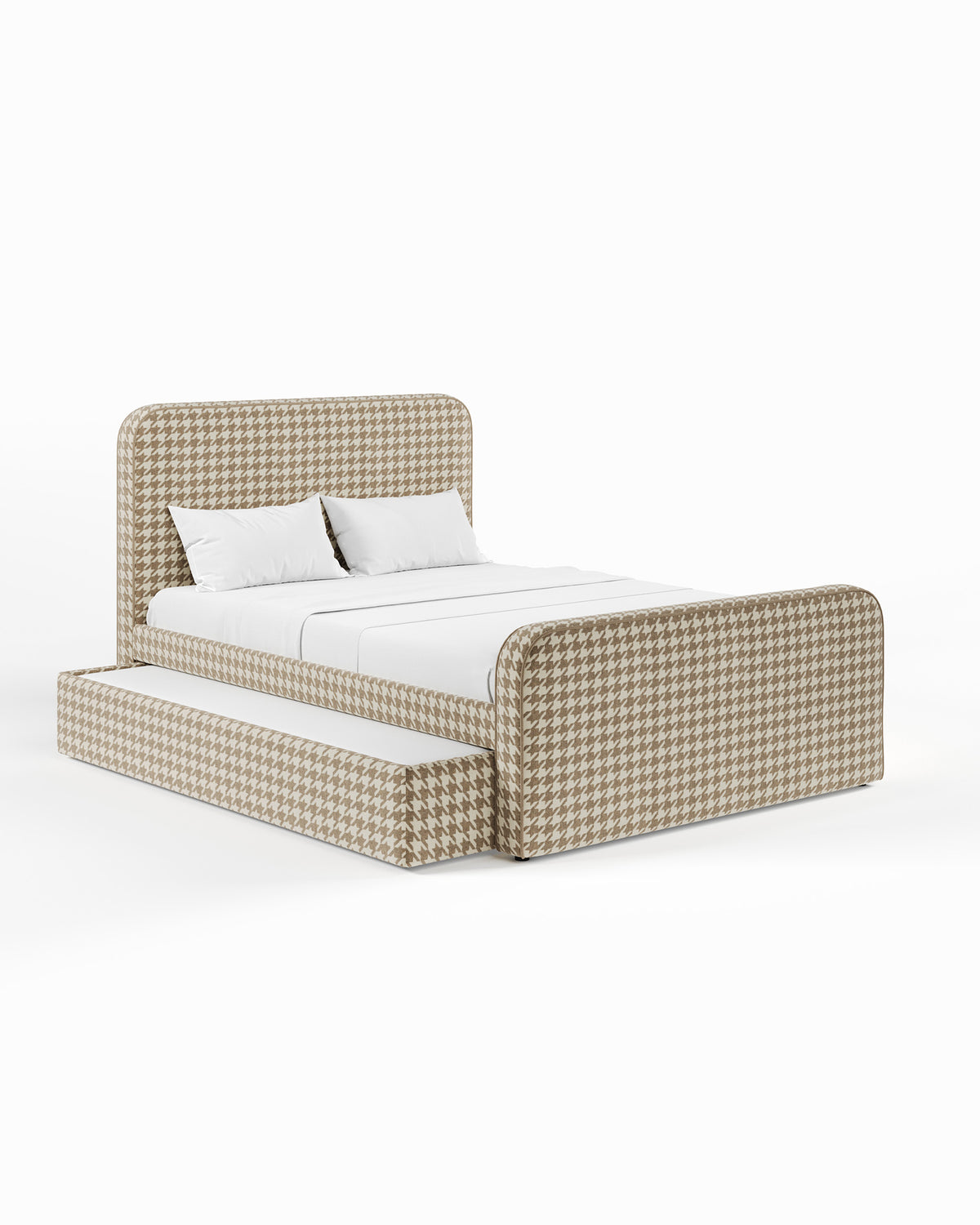 ARCHER UPHOLSTERED BED | PACTE | HOUNDSTOOTH