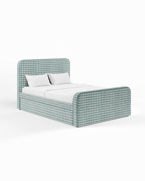 ARCHER UPHOLSTERED BED | PACTE | HOUNDSTOOTH