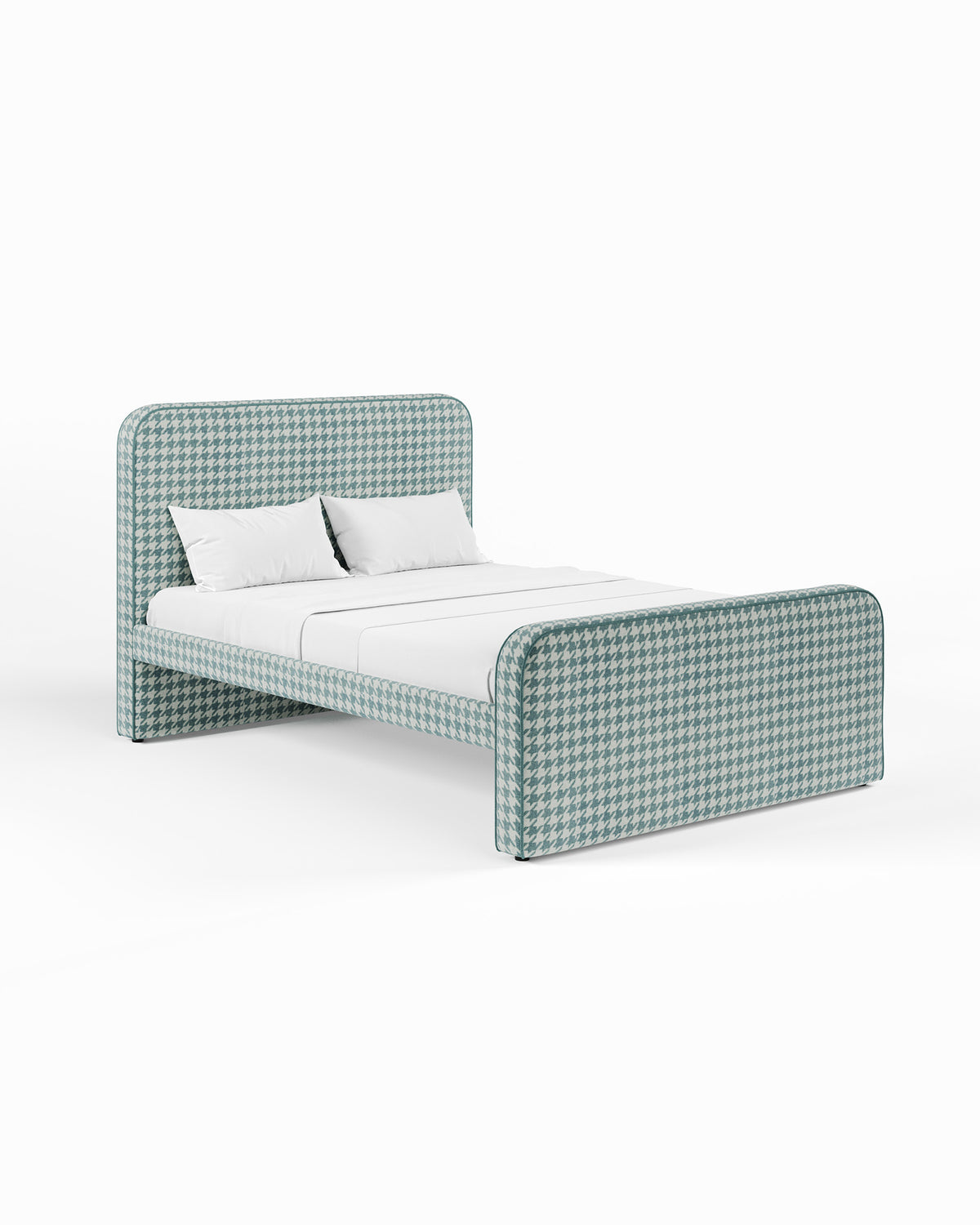 ARCHER UPHOLSTERED BED | PACTE | HOUNDSTOOTH