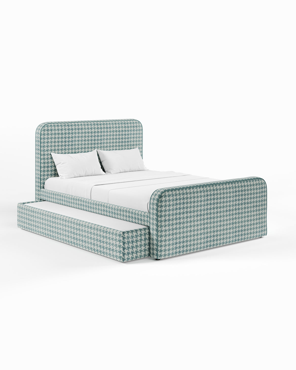 ARCHER UPHOLSTERED BED | PACTE | HOUNDSTOOTH