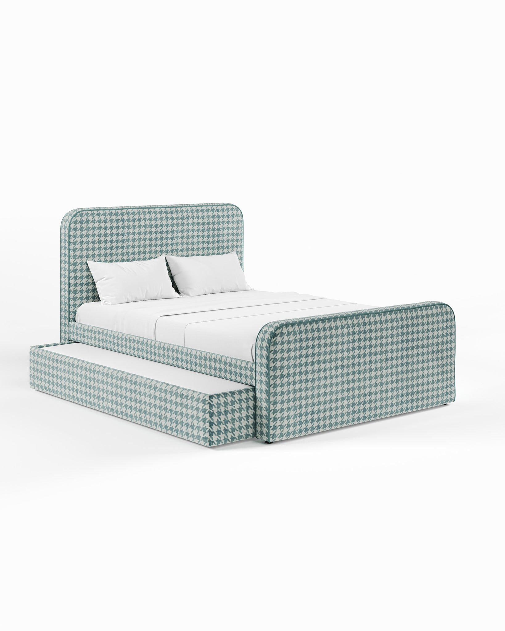 ARCHER UPHOLSTERED BED | PACTE | HOUNDSTOOTH