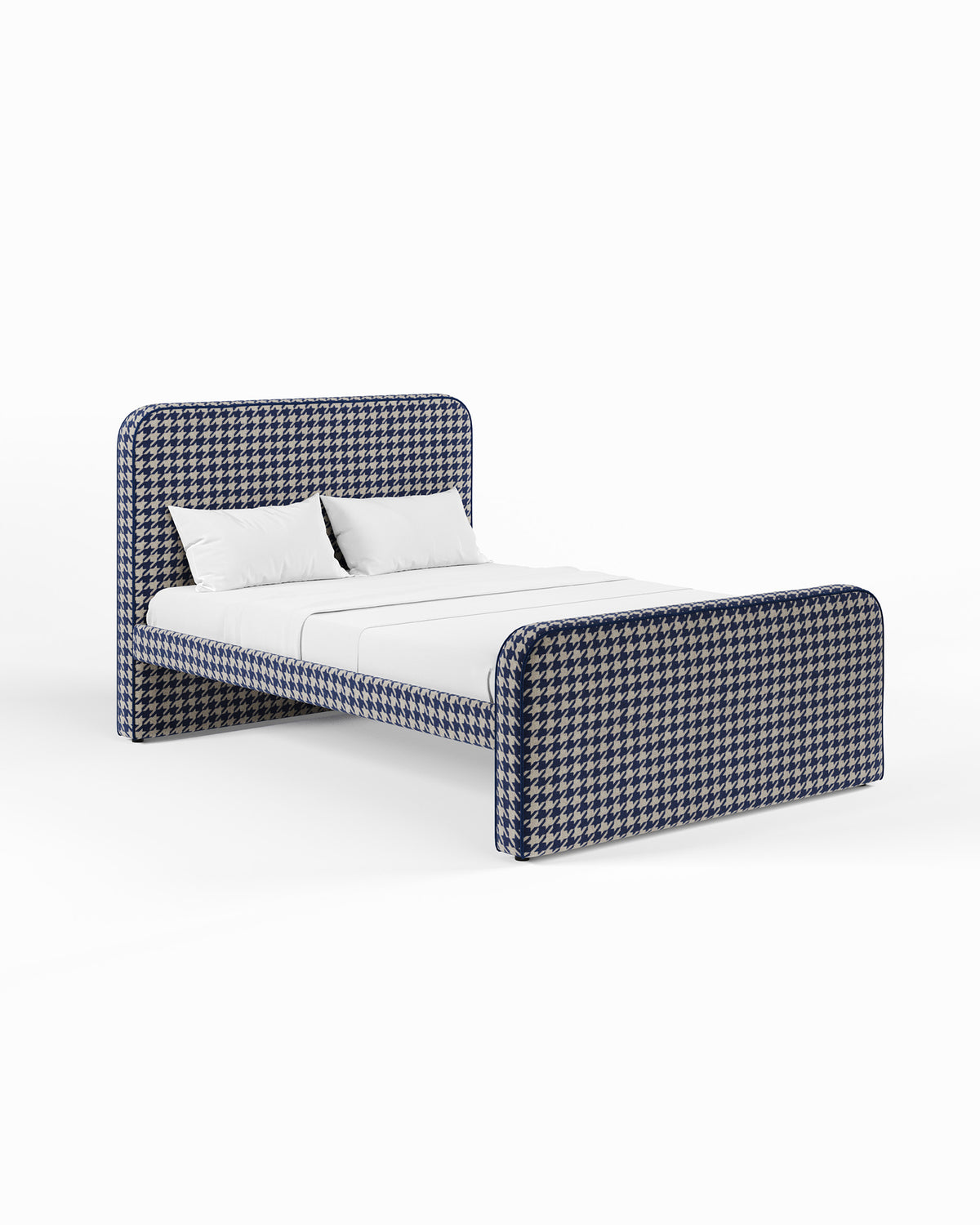 ARCHER UPHOLSTERED BED | PACTE | HOUNDSTOOTH