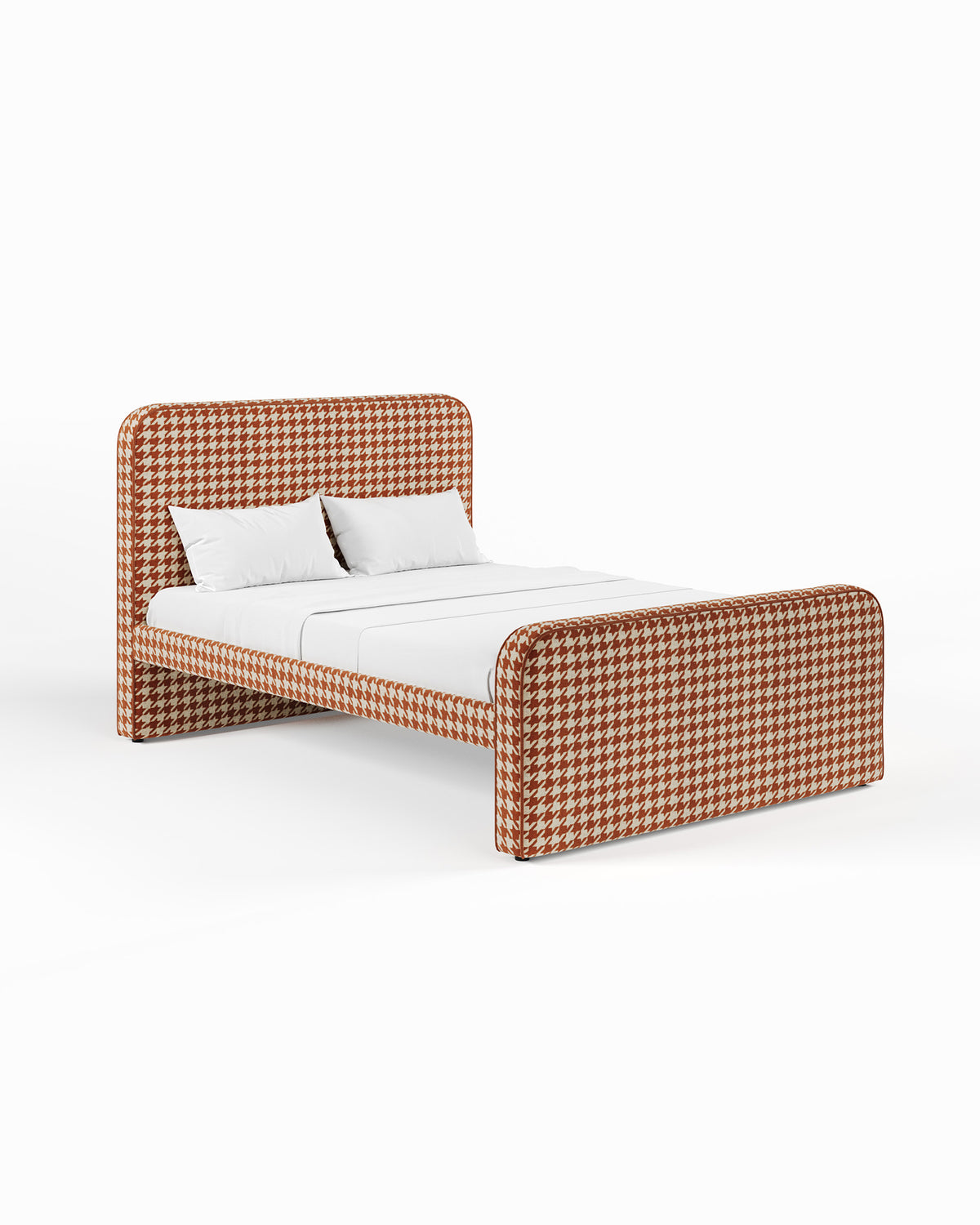ARCHER UPHOLSTERED BED | PACTE | HOUNDSTOOTH
