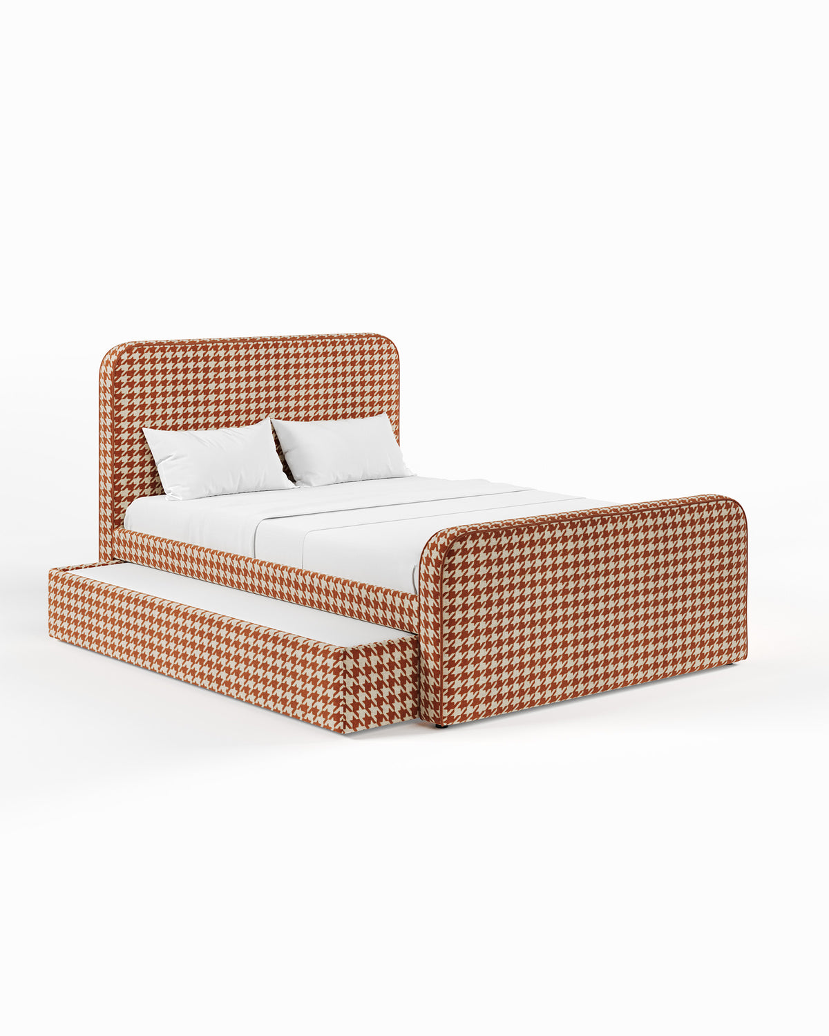 ARCHER UPHOLSTERED BED | PACTE | HOUNDSTOOTH