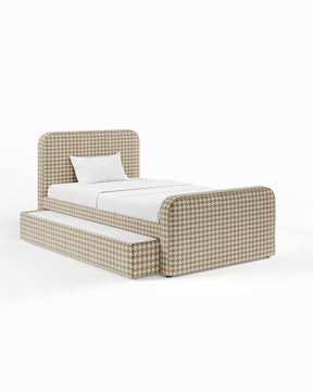 ARCHER UPHOLSTERED BED | PACTE | HOUNDSTOOTH