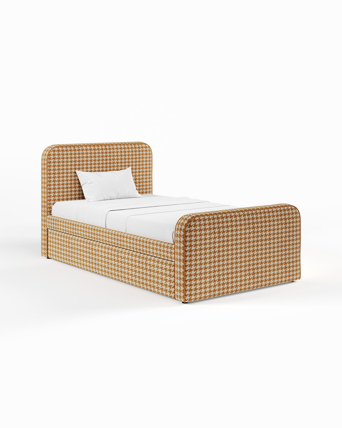 ARCHER UPHOLSTERED BED | PACTE | HOUNDSTOOTH