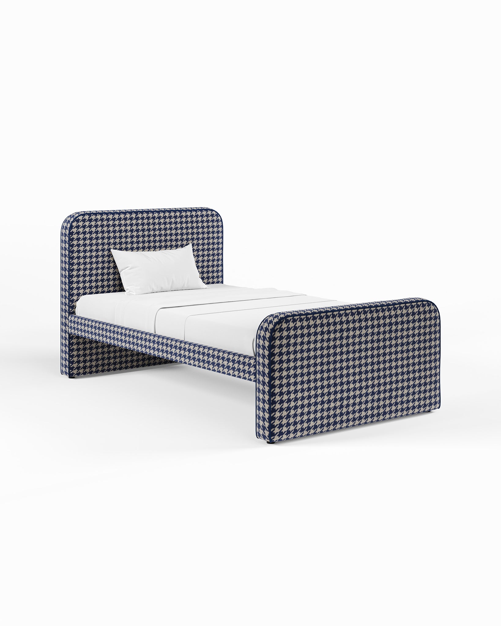 ARCHER UPHOLSTERED BED | PACTE | HOUNDSTOOTH