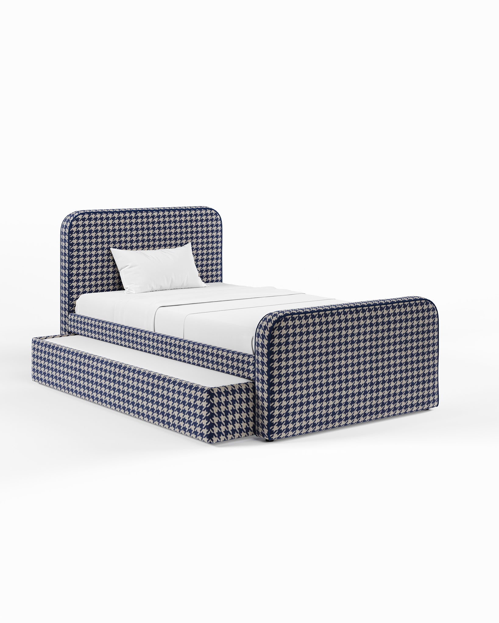 ARCHER UPHOLSTERED BED | PACTE | HOUNDSTOOTH