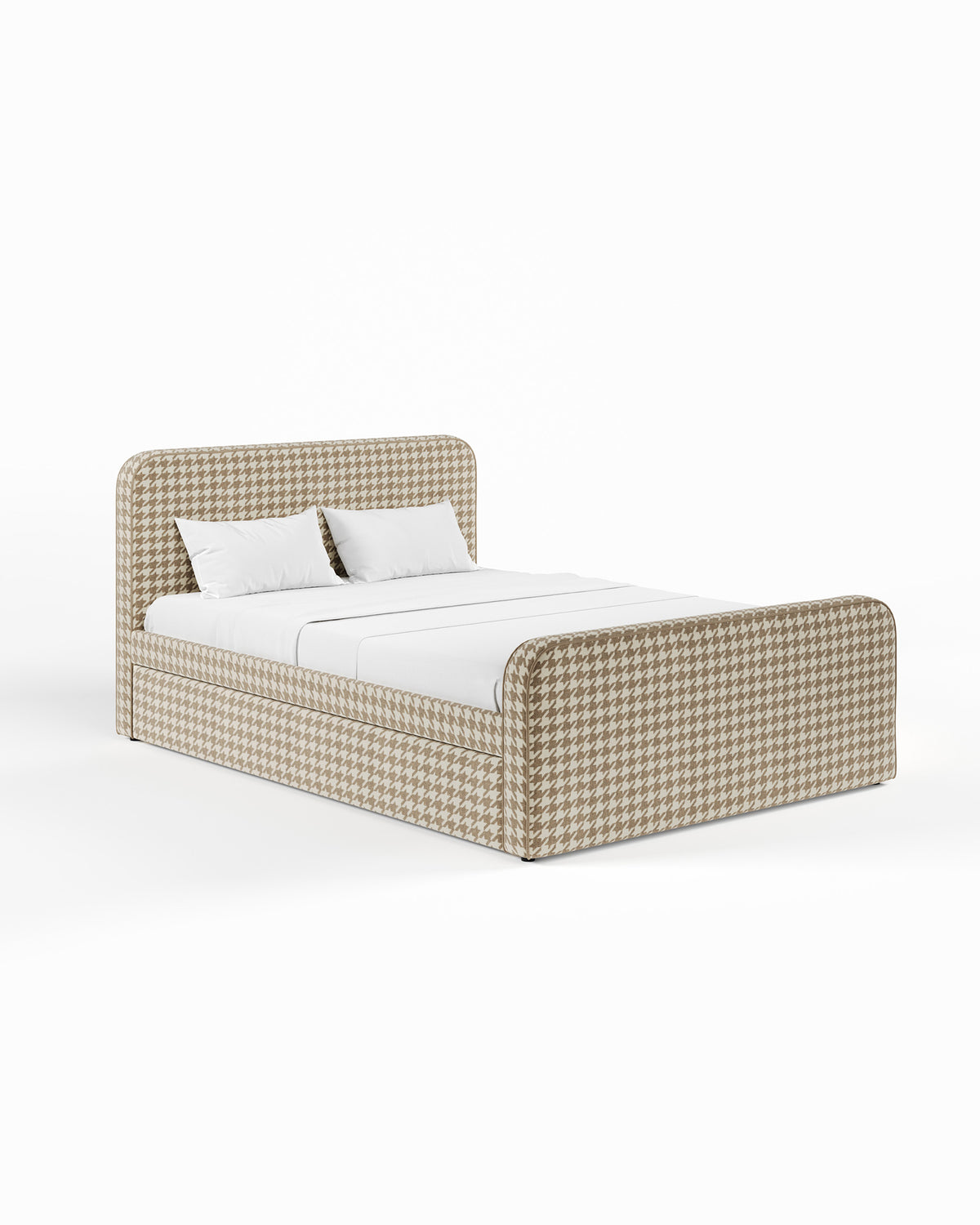 ARCHER UPHOLSTERED BED | PACTE | HOUNDSTOOTH