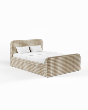 ARCHER UPHOLSTERED BED | PACTE | HOUNDSTOOTH