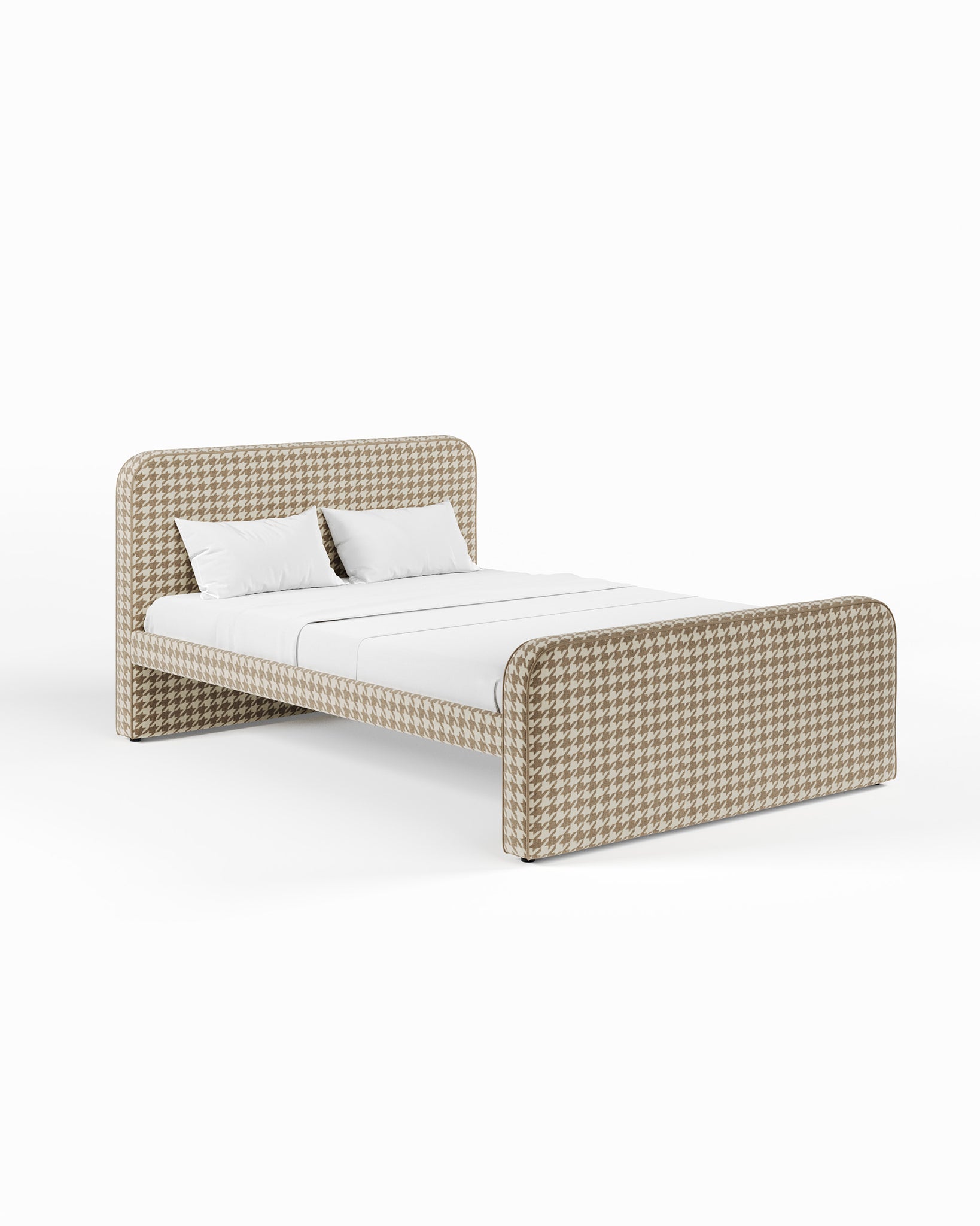 ARCHER UPHOLSTERED BED | PACTE | HOUNDSTOOTH