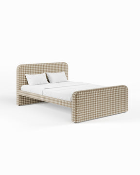 ARCHER UPHOLSTERED BED | PACTE | HOUNDSTOOTH