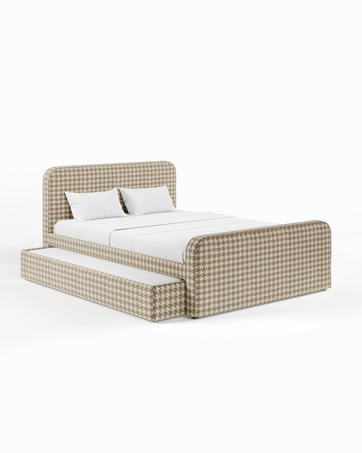 ARCHER UPHOLSTERED BED | PACTE | HOUNDSTOOTH