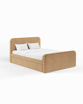 ARCHER UPHOLSTERED BED | PACTE | HOUNDSTOOTH