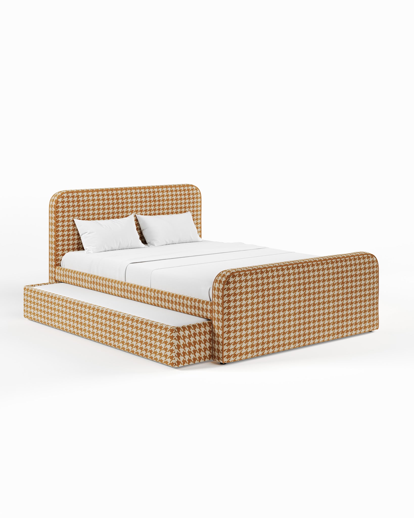 ARCHER UPHOLSTERED BED | PACTE | HOUNDSTOOTH