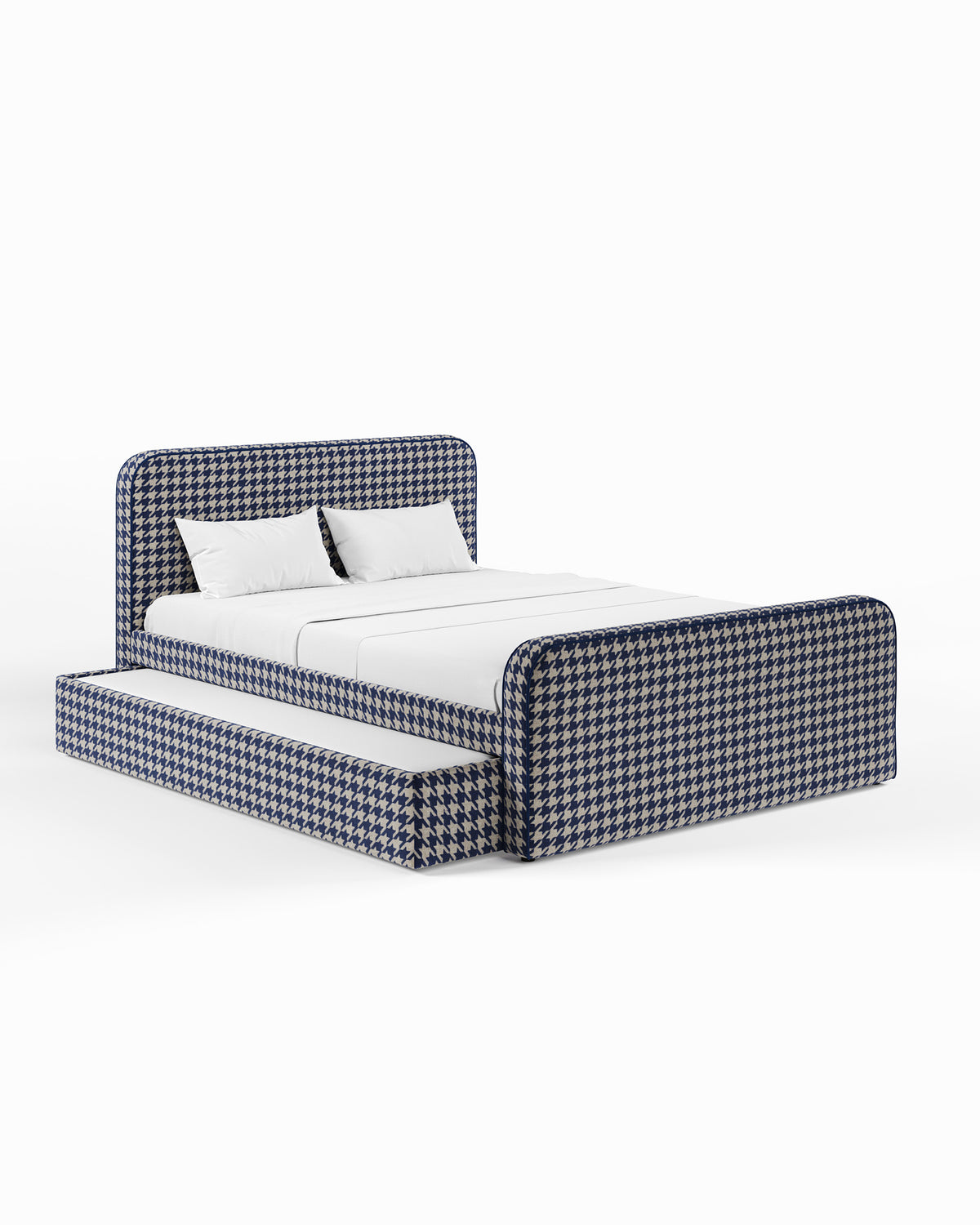ARCHER UPHOLSTERED BED | PACTE | HOUNDSTOOTH