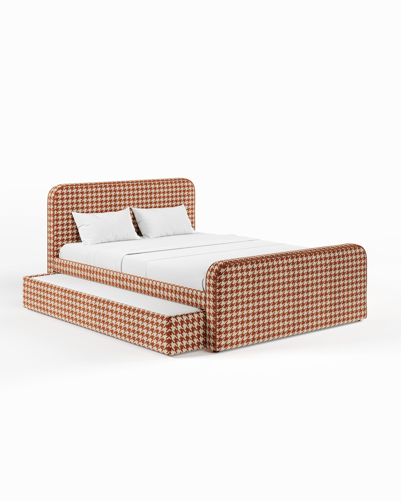ARCHER UPHOLSTERED BED | PACTE | HOUNDSTOOTH
