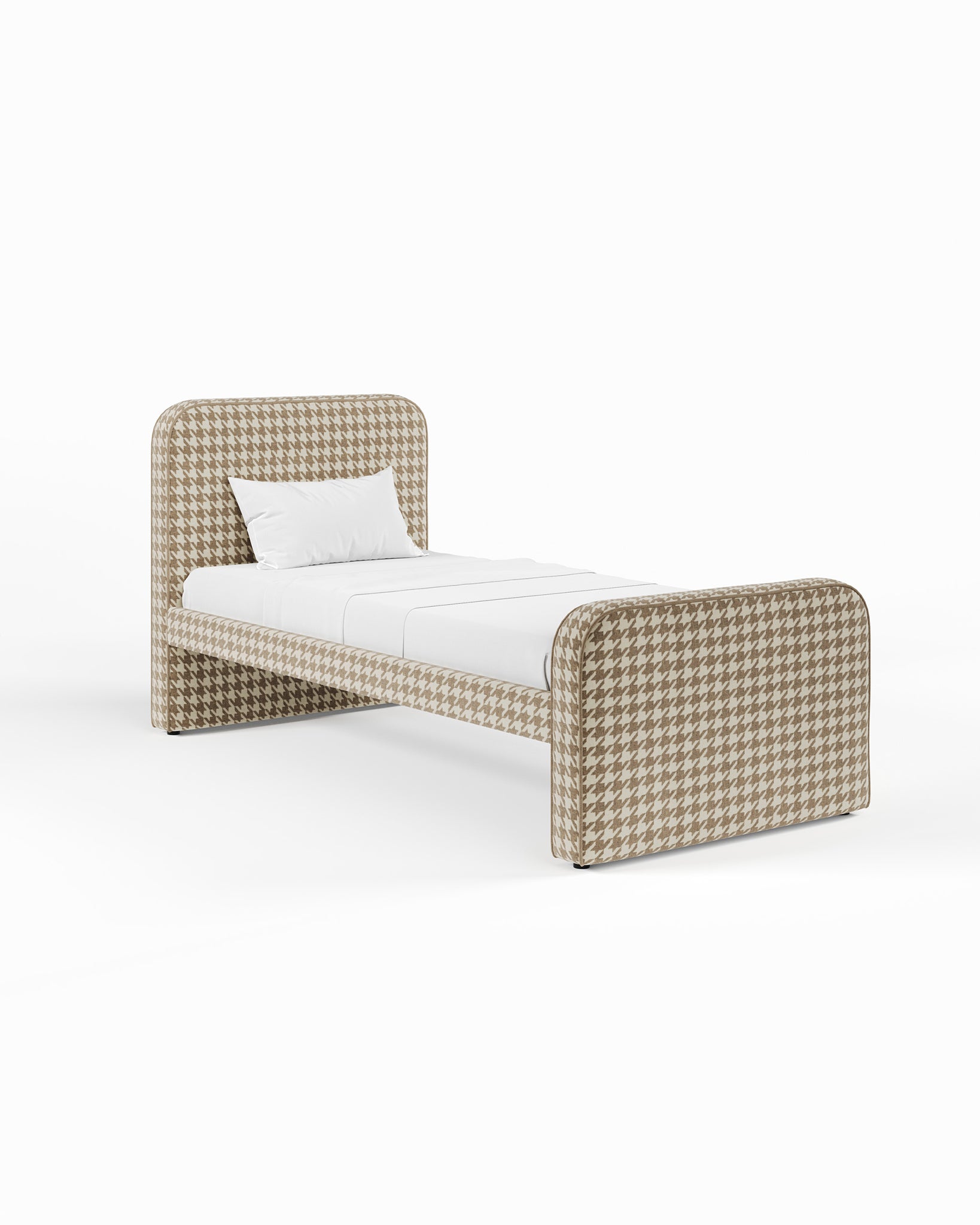 ARCHER UPHOLSTERED BED | PACTE | HOUNDSTOOTH