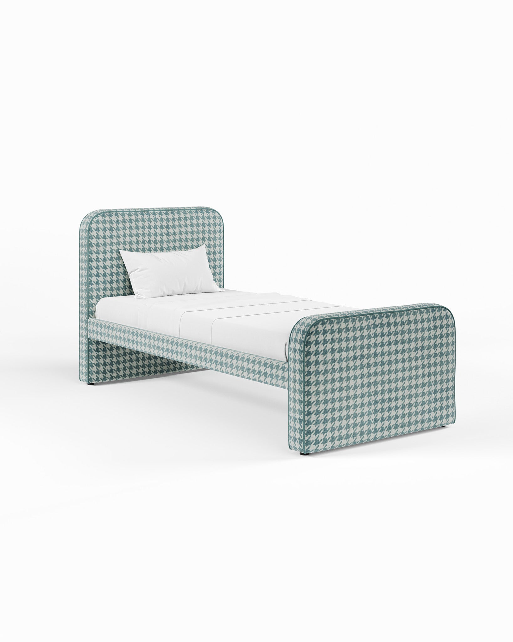 ARCHER UPHOLSTERED BED | PACTE | HOUNDSTOOTH
