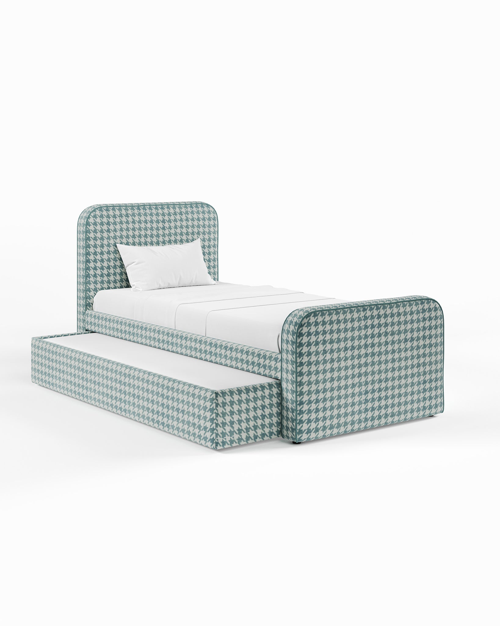 ARCHER UPHOLSTERED BED | PACTE | HOUNDSTOOTH