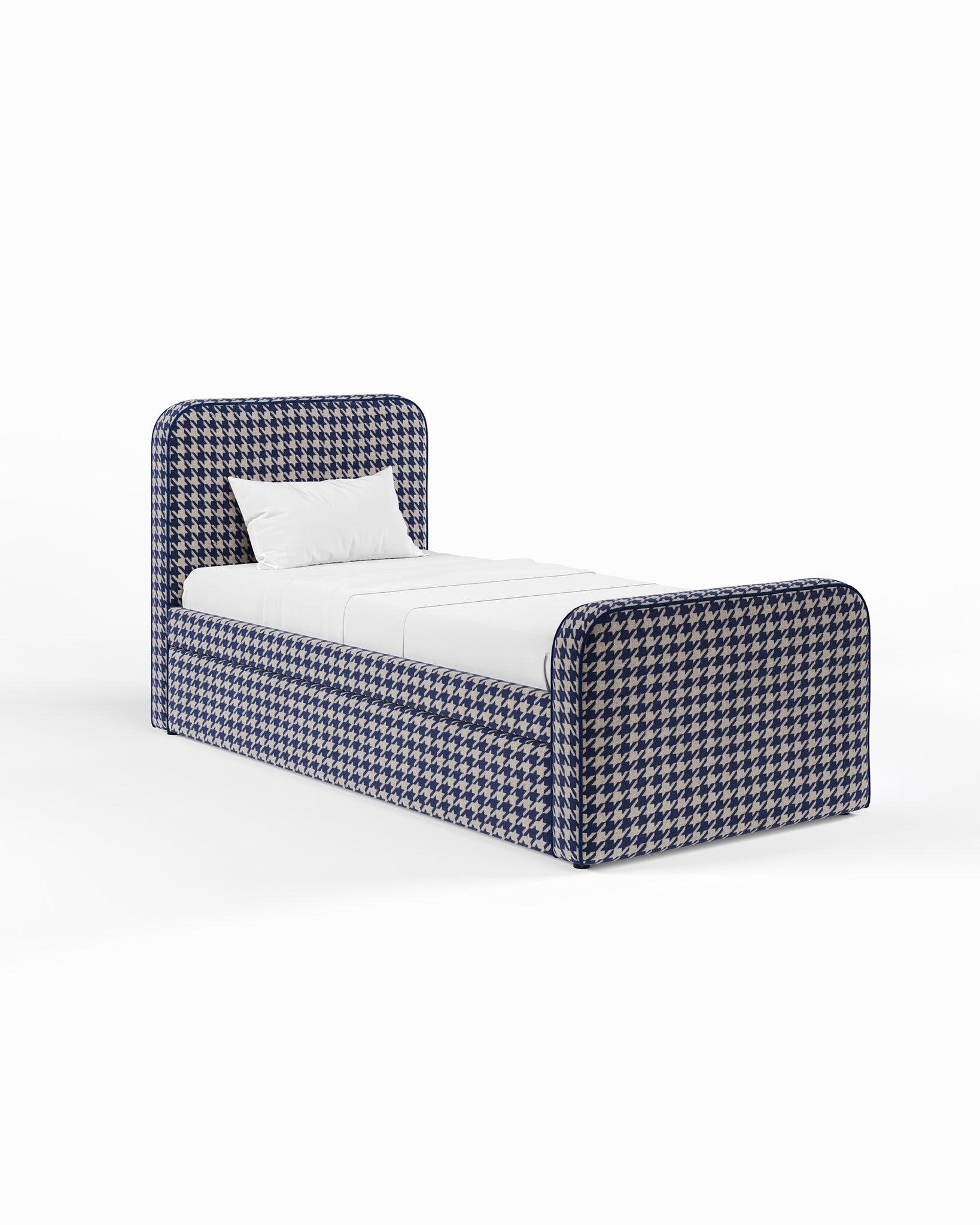 ARCHER UPHOLSTERED BED | PACTE | HOUNDSTOOTH