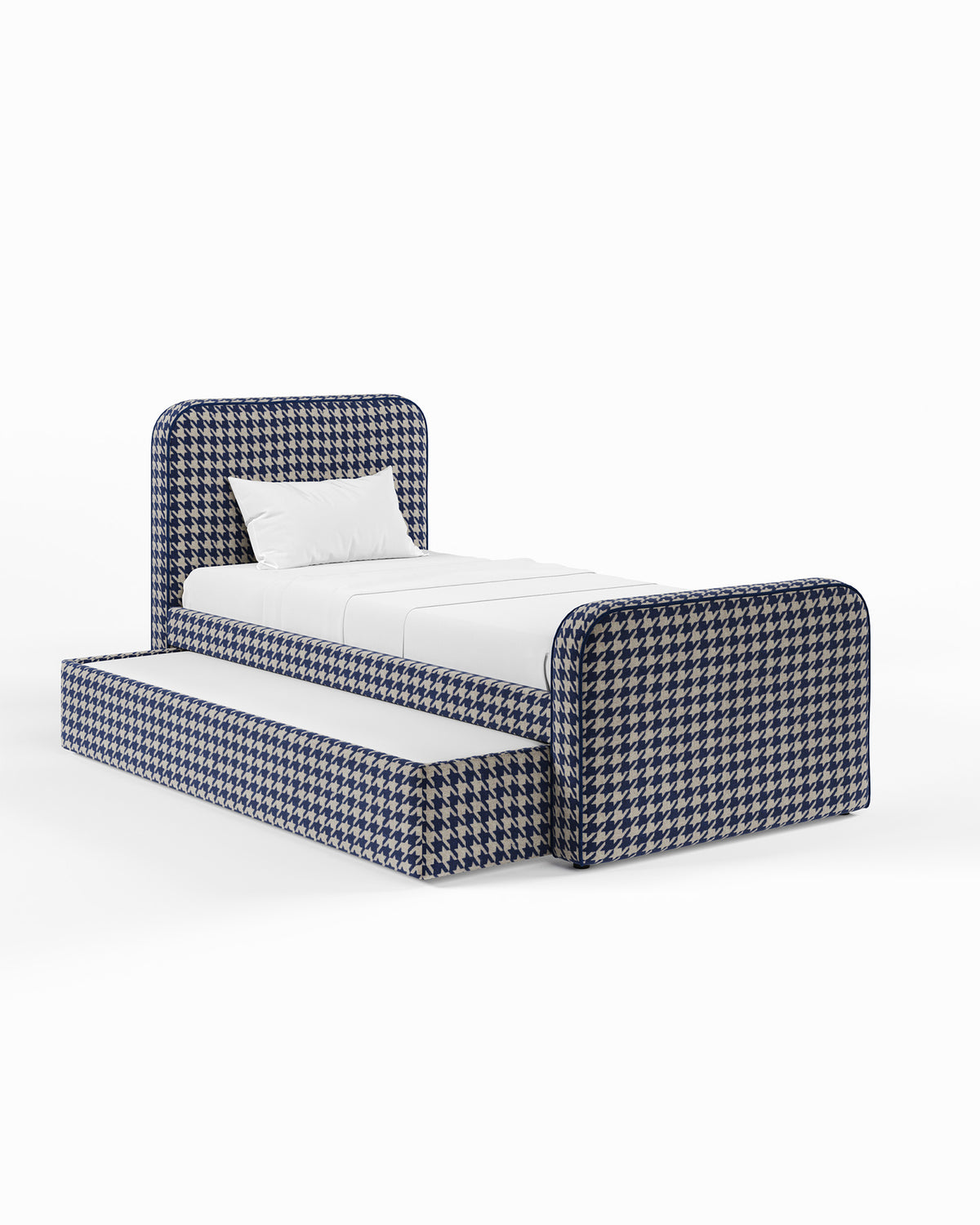 ARCHER UPHOLSTERED BED | PACTE | HOUNDSTOOTH