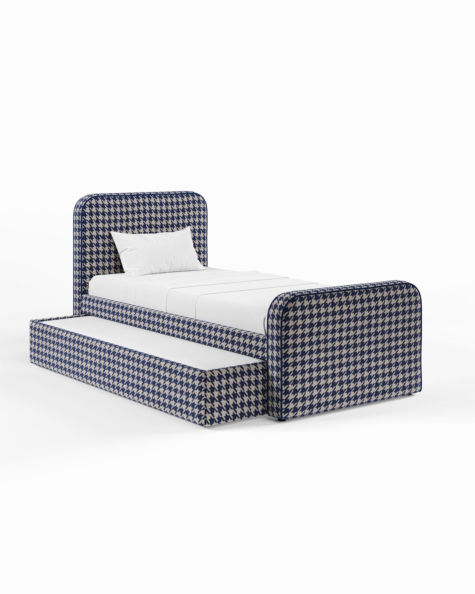 ARCHER UPHOLSTERED BED | PACTE | HOUNDSTOOTH