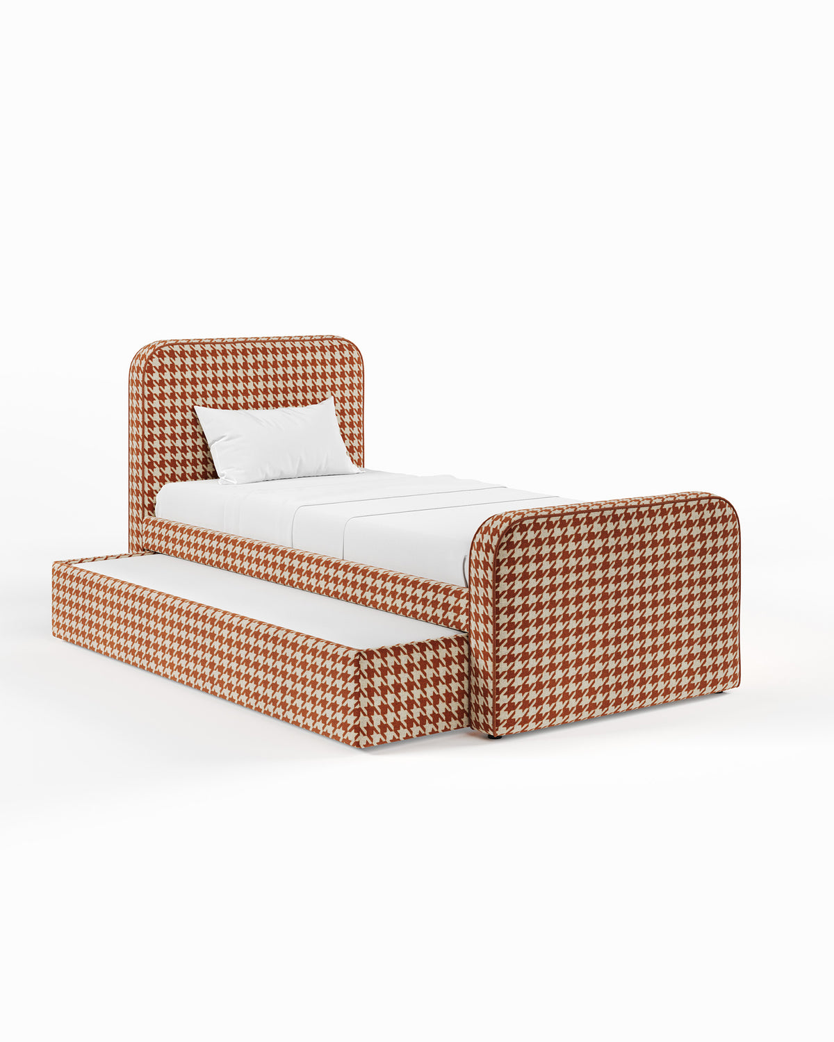 ARCHER UPHOLSTERED BED | PACTE | HOUNDSTOOTH