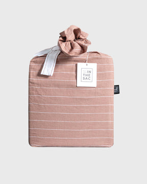 LINEN DUVET SET | BLUSH AND WHITE STRIPE